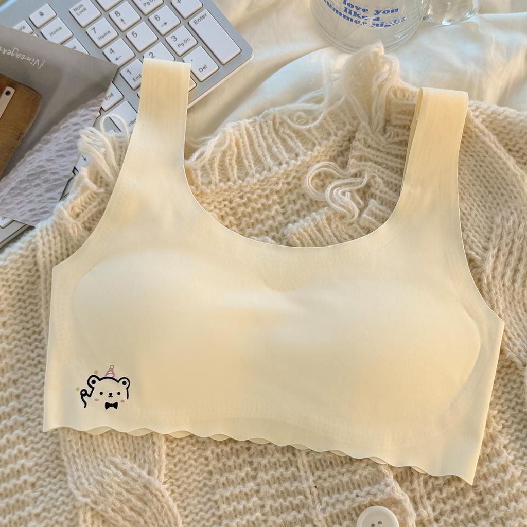 Teen Girls Cartoon Seamless Vest Style Bra For Puberty Development