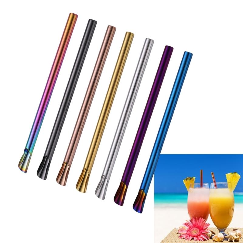 5 Pack Reusable Beverage Straw Multicolor 304Stainless Steel Travel Straw Wine Straw Drinking Straw for Drinkings