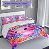 3PC Custom Name Axolotl Coral Reef Bedding Set Duvet Cover Closure Includes 1 Duvet Cover & 2 Pillowcases for Bedroom