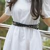 Thin Leather Waist Belt Double Loop Dress Jeans Belt Simple Women's Rivet Belt  Waist Accessories