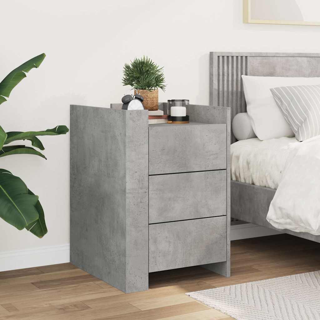 Nightstand Concrete Gray 45 x 50 x 65 cm Particleboard