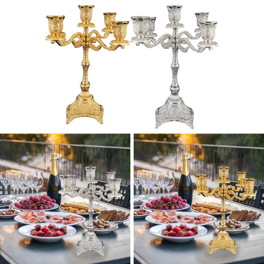 5 Arm Candelabra Club Home Ornament Centerpiece Events Candle Stand Tapered Candle Holder Table Candelabrum for Dining Halloween