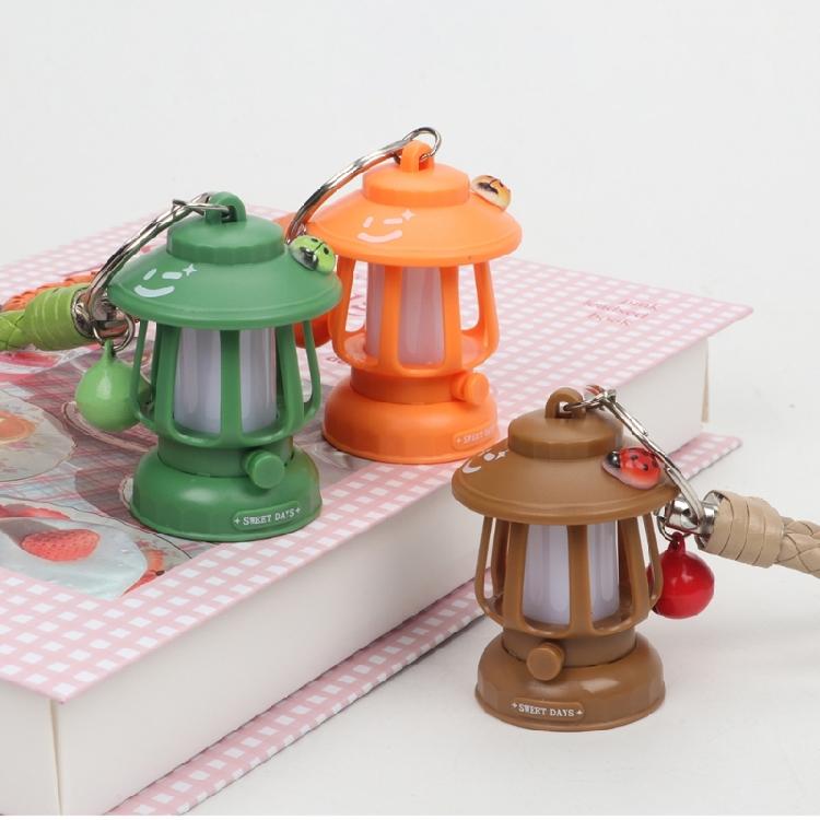 Waterproof Retro Lantern Pendant Orange Strap Vintage Lantern Keychain Pendant Suitable For Explorers And Campers