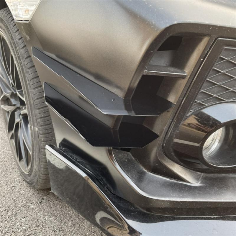 2 Stück Für Honda Civic Type R 2016-2021 Glänzend Schwarz Frontstoßstange Fänge Teiler Finnen Luftmesser