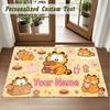 Crystal Velvet Square Rug Custom NameGarfield Pattern Non Slip Home Floor Decor Rug