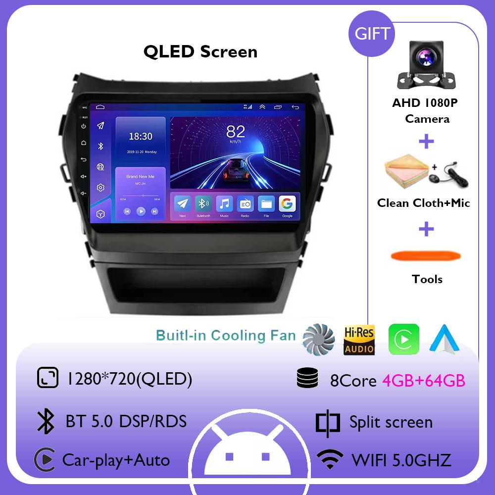 For Hyundai Santa Fe 3 2013 - 2016 Carplay Auto 4G+WIFI GPS Car Radio Navigation Multimedia Video Player Stereo BT Android 14