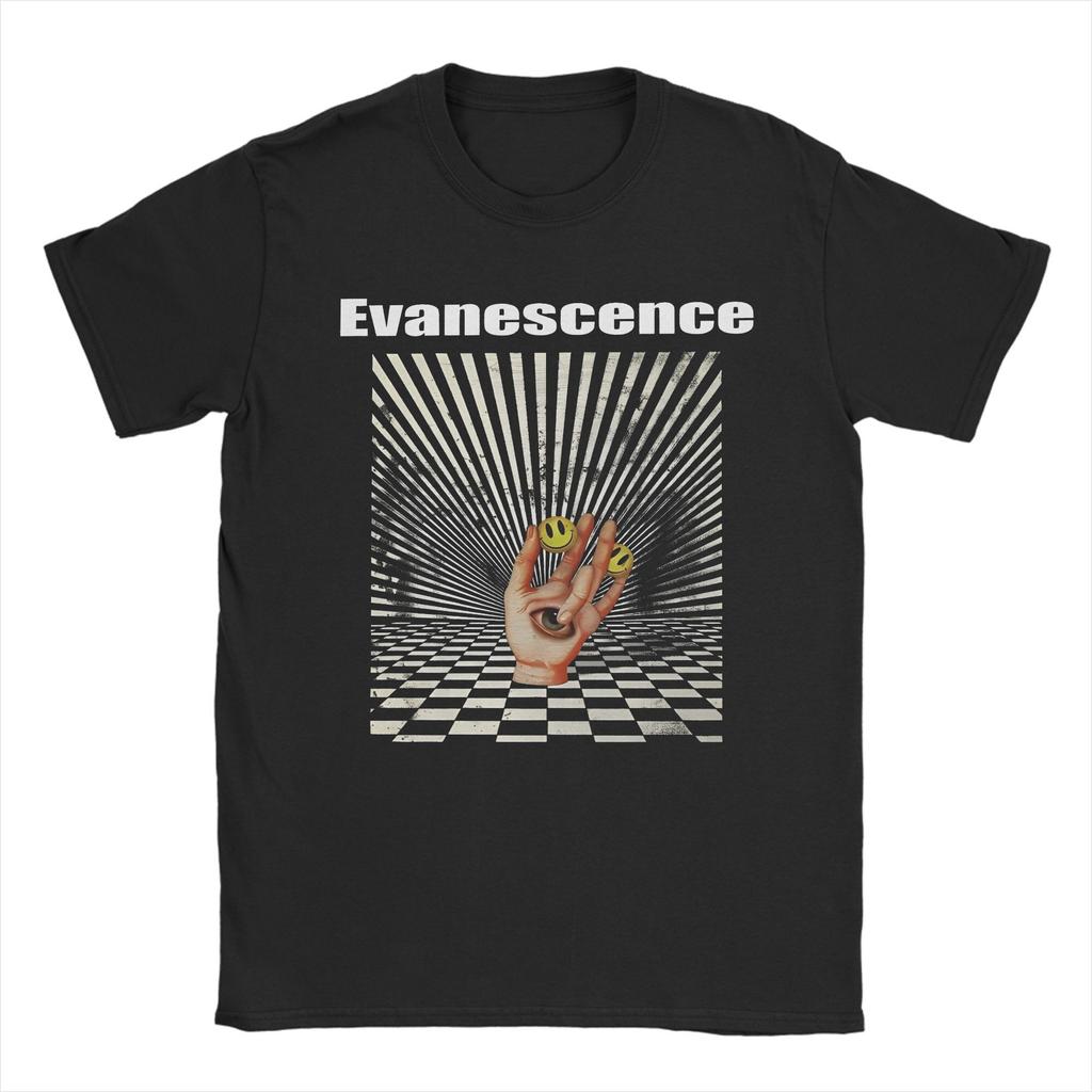 Ästhetische Evanescence Rockband langsames T-Shirt Herren Rundhals Kurzarm Kleidung Baumwolle Sommer Oberteil T-Shirt