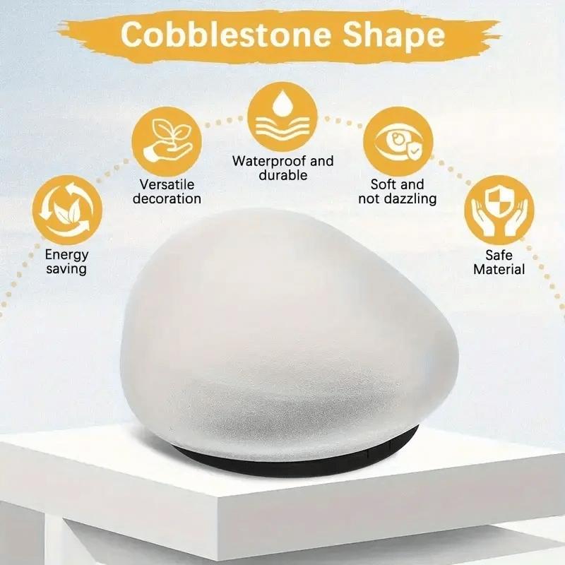 Solar Pebble Lawn Lights, Waterproof Outdoor Glowing Stone Lights, Garden Landscape Pathway Decorative Solar Lamps
