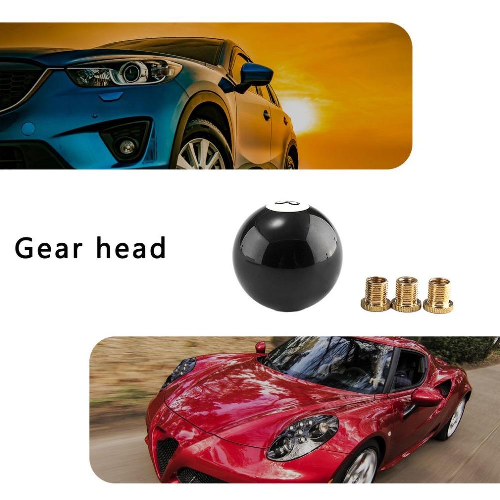 8 Eight Pool Billiard Ball Gear Shift Knob w/ Adapter Universal Vehicle AT/MT Shifter Lever Head Black High Quality Dropship