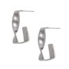 CARLIDANA Hypoallergenic Waterproof Minimalist Jewelry Stainless Steel Gold Plated Trendy U Shape Geometric Huggie Earrings