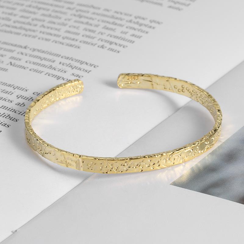 

Buyee 925 Sterling Silver Simple Open Bangles Circle for Women Girl Fashion Family Party Fine Jewelry Bangles золотий