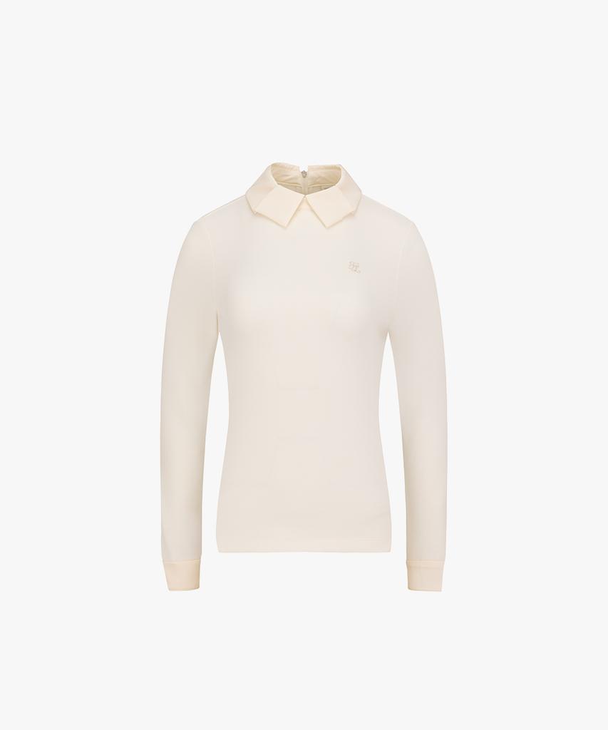 FAIRLIAR GOLF Satin Collared T-Shirt (Cream)