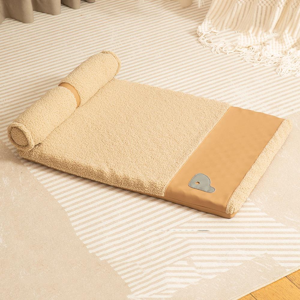 

Removable Dog Sleeping Mat Neck Protection Pet Dog House Dog Plush Bed Home Indoor M жёлтый