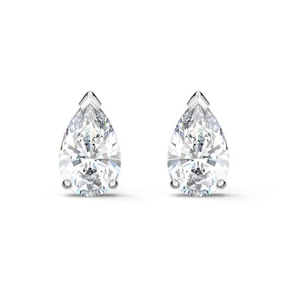 Swarovski Attract Pear Silver Pear-Shaped Earrings Women earrings Platinum 5563121 Box (Random Color)