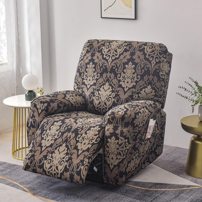 Stretch Recliner Chair Cover 4-Pieces Soft Recliner Chair Slipcover 1-Seater Sofa Couch Protector Home Decor Washable