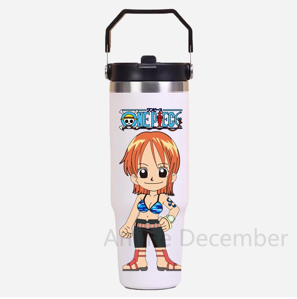 30oz Anime Americká Jednoduchá Jednobarevná Nerezová Termoska Přenosný Hrnček na Vodu do Auta Termoizolační Studený Ledový Hrnček