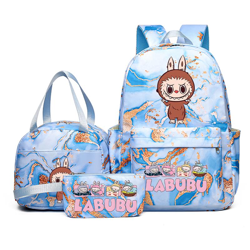 3 Buc/set Rucsac Drăguț Imprimat Geantă de Prânz Etui pentru Creioane Adolescent Băiat Fată Rucsac Student Zimomo Ghiozdan Femei Geantă de Călătorie Cadou