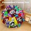 8‑Rib Automatic Umbrella, The Amazing Digital Circus Design Foldable Umbrella for Sun Rain Protection Travel