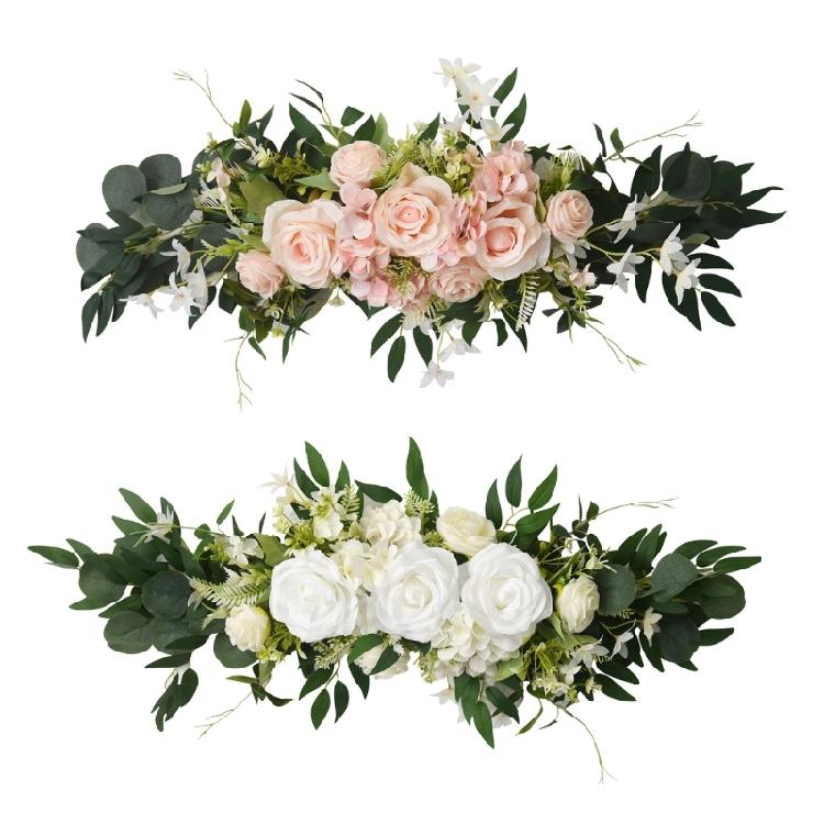 Artificial Rose Flower Wedding Chair Back Flower Arrangement For Ceremony Backdrop And Engagement Table Centerpieces