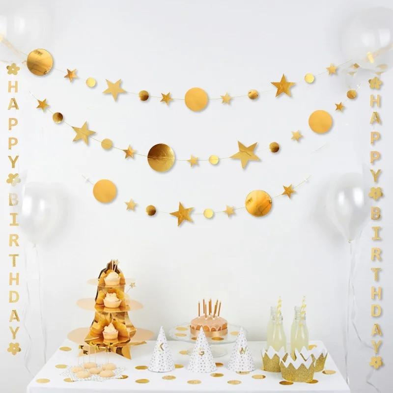 Pendant Ornaments Christmas Decorations for Home New Year 400cm Twinkle Star Snowflake Paper Garlands Christmas