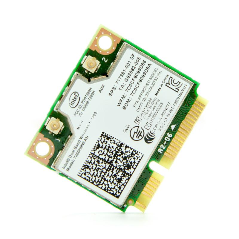 1Pcs Metal Mini PCI-E Dual-Band 2.4G/5Ghz Wireless Network Card AC 7260 7260HMW Bluetooth 4.0 802.11a/b/g/n