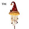 Festive Atmosphere Decoration Set Light?Up Santa Hat Hanging Chandelier DIY Kit, Warm LED Christmas String Lights Seasonal Home Accessories Pendant