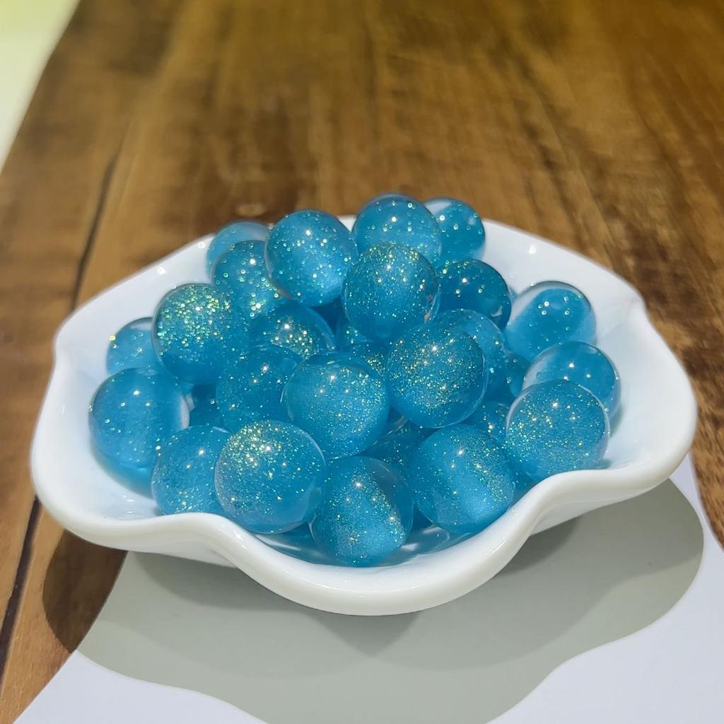 16Mm Soft Heart Filling Dream Starry Sky Fine Flash Cat Eye Resin Loose Beads Handmade DIY Beaded Mobile Phone Chain Accessories