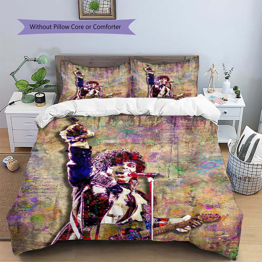 Art of Singer Pattern Bedding Quilt Set Quilt Cover Pillowcase Home Decoration Gift (1 * Duvet Cover + 2 * Pillowcase, Without Core)