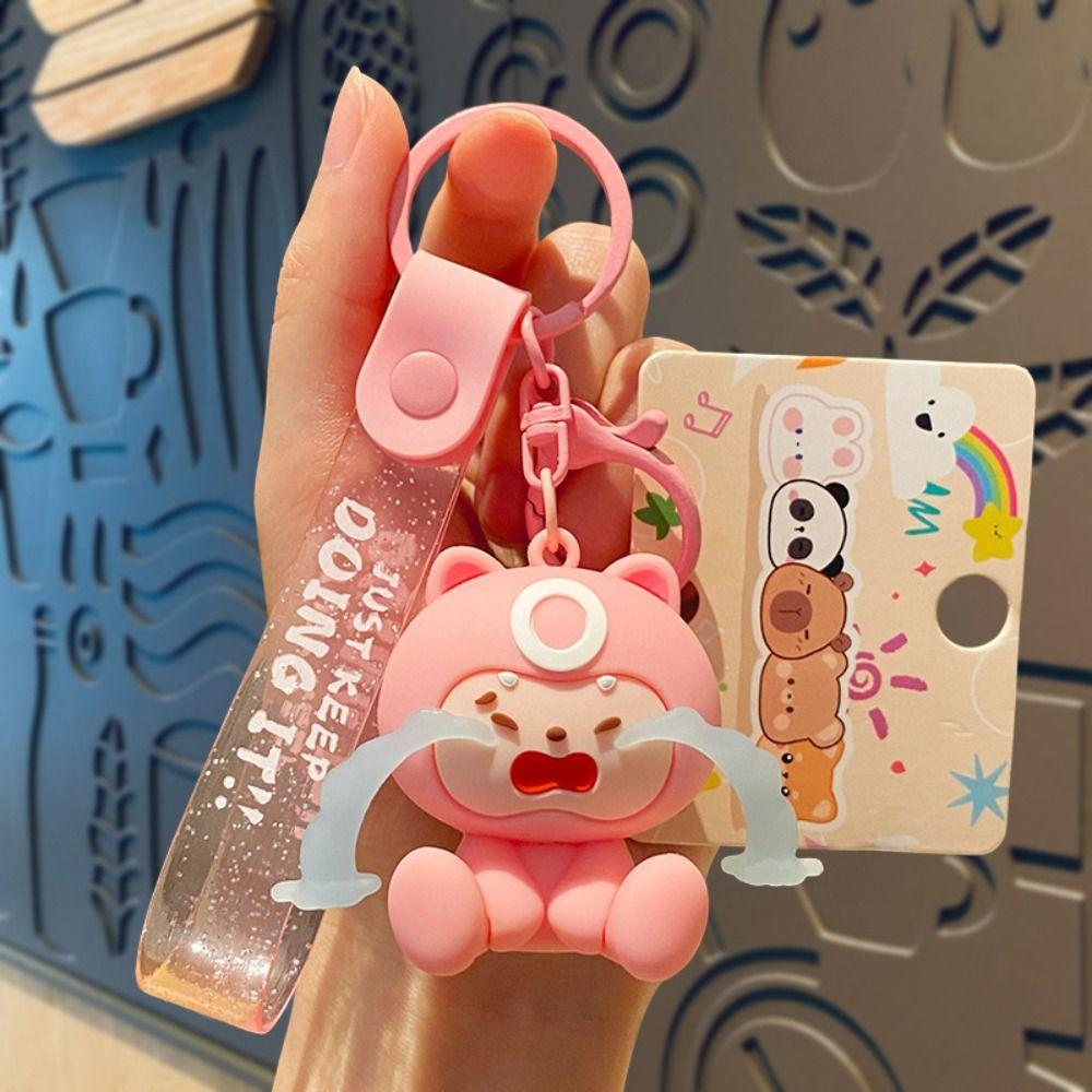 PVC Cartoon Pendant Crying Face Car Keyring Creative Dolls Keychain  Car Keychain