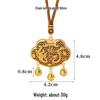 Vietnamese Sand Gold Ruyi Lock Necklace with Dragon & Phoenix Design