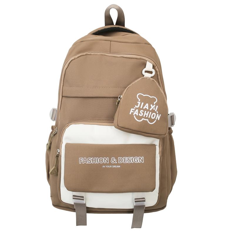 Цветной блок школьная сумка студенческий рюкзак в стиле колледжа женский рюкзак — фото 22