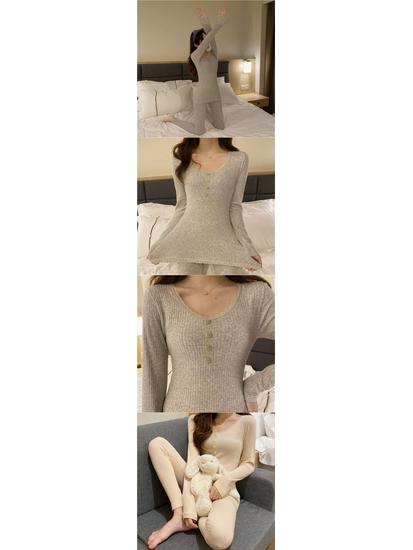 Women's Autumn & Winter Warm Body Shaping Cotton Underwear Set