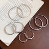 Fashion geometric round earrings French simple metal plain earrings temperament advanced sense light luxury earrings women