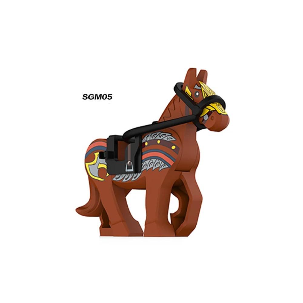 Military Building Blocks Solider Figures Mount War Horse Saddle Reins Adults Children Gifts Toys Animal Accessories Equipments