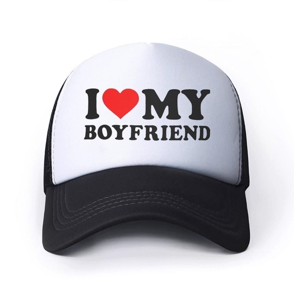 Letter Printing Mesh Baseball Cap Adjustable Breathable Boyfriend Girlfriend Couple Hats Hip-hop Snapback Cap