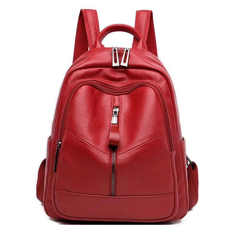 Luxury Soft Leather Women's Backpack - Large Capacity Travel Daypack & School Bag for Girls