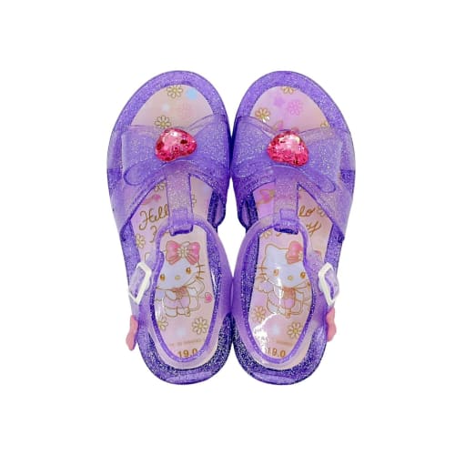 sanrio kids girls sandals clear glass sa9007  purple, 15.0cm