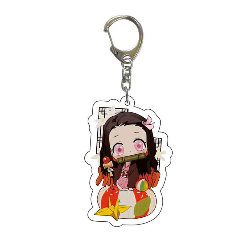 Demon Slayer Kimetsu No Yaiba Infinity Castle Acrylic Key Ring Kamado Nezuko Tokitou Muichirou Action Model Figure Toys Premium Quality