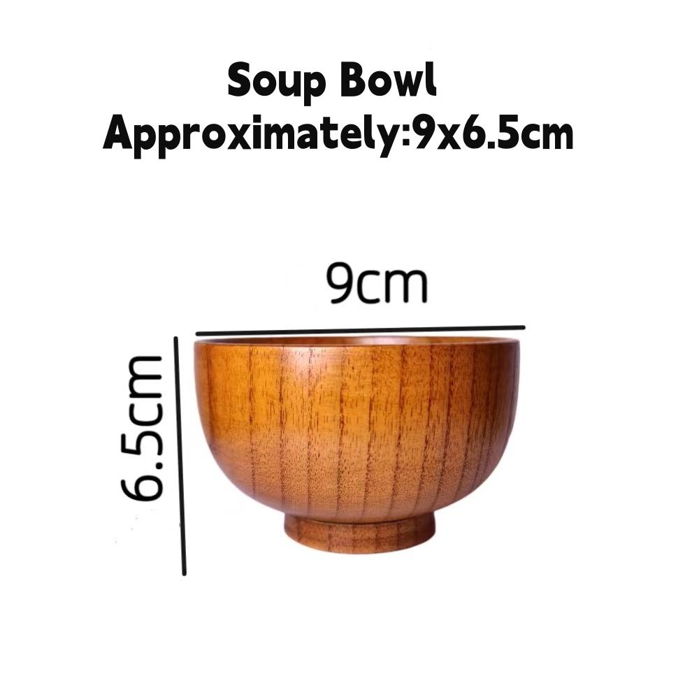 Japanese Style Natural Wooden Bowl Tableware for Fruit Salad Noodle Rice Soup Bowls Kitchen Utensil Dishes Handmade Crafts