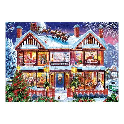Quebra-cabeças de madeira de Natal para adultos, crianças, brinquedos artesanais, cubo de inteligência, aprendizagem e educação, blocos de construção, quebra-cabeças DIY