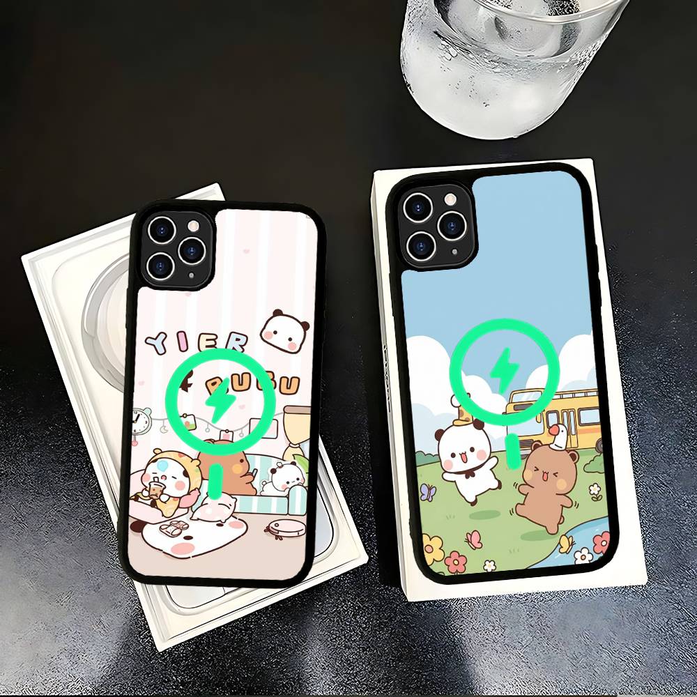 BuBu And DuDu Black For Magsafe Magnetic Phone Case For IPhone 16 15 17 Pro Max 11 12 13 14 Plus Cover