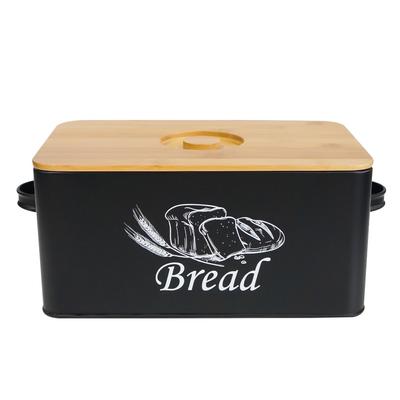 Kithen Large Capacity Metal Bread Bin Food Storage Containers Outdoor Picnic Snack Storage Box with Handle and Cutting Board