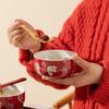 Double Happiness Red Bowl & Chopsticks Set - Wedding, Housewarming, Birthday, Anniversary Gift