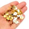 50-100pcs/lot No Fade Stainless Steel Gold Color Blank Earring Stud Fit 4 5 6 8 10 12mm Cabochon Cameo Settings Accessories DIY