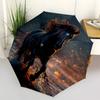 1pc Black Stallion Equine Power Automatic Open/Close Umbrella 8-Rib Strong Frame, Portable Travel Umbrella for Women & Men, Birthday Gift Parties 013