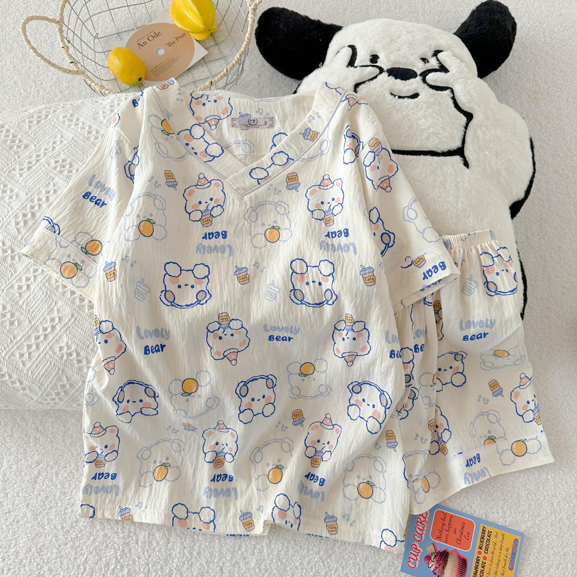 

Женская повседневная пижама Ice Silk: Свободная и удобная домашняя одежда с короткими рукавами, которая пользуется популярностью у летних покупателей XXL