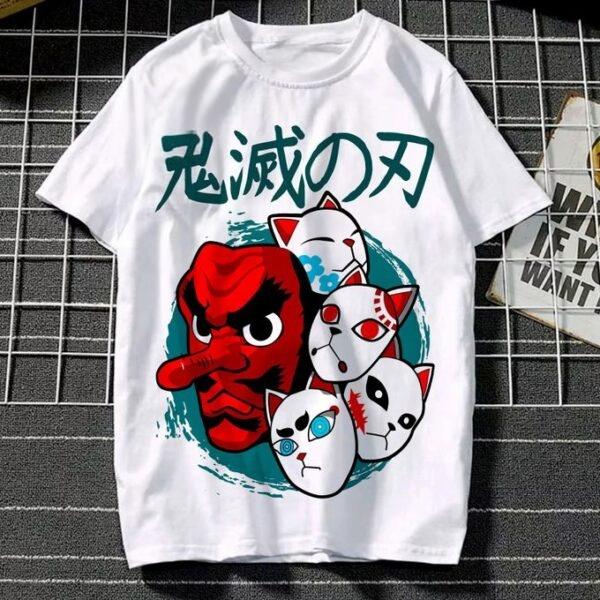 

Summer 2026 Ghost Blade Final Selection Mask Trend Theme 100 Cotton Print Loose Tshirt for Male and Female Parent Tops 4XL