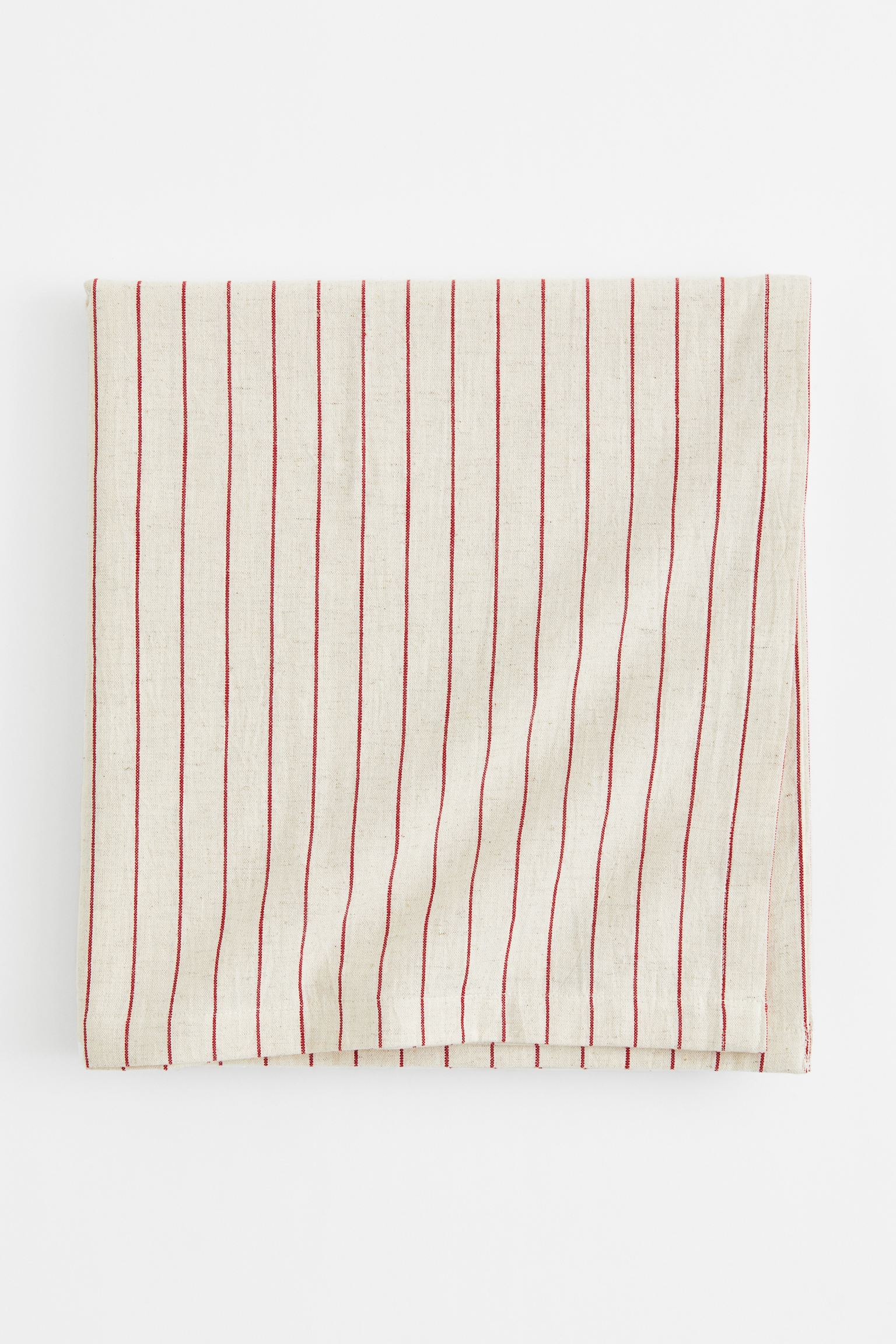 

Striped linen-blend tablecloth