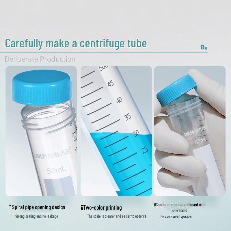 BKMAMLAB Sterile 10ml Flat Bottom Centrifuge Tube, 25 Pcs/Bag