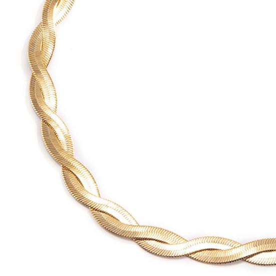 Necklace Cold Feel Snake Bone Twine Style Non-Broken Trendy Gold Silver Color Weave Chain